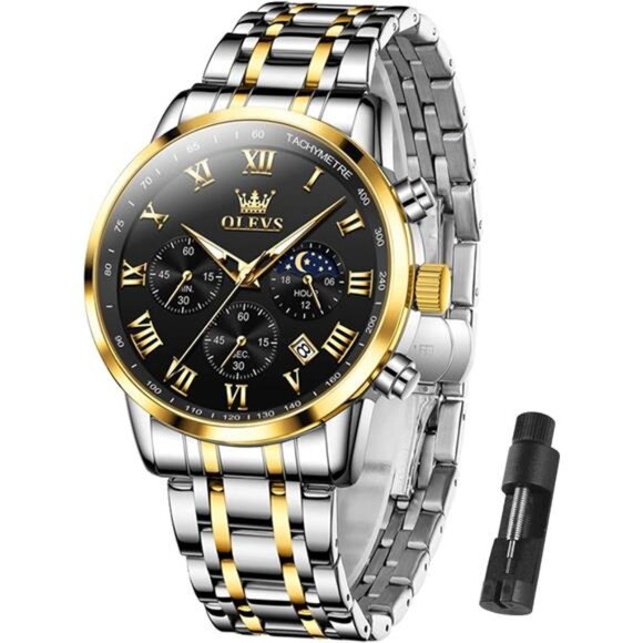 Men Multifunction Watch, Multi Dial Waterproof Luminous Chronograph Men's - Picture 1 of 6